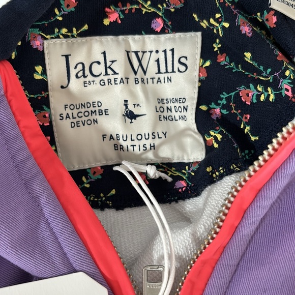 Jack wills color block half zip hoodie. White.size 2 - Picture 3 of 3